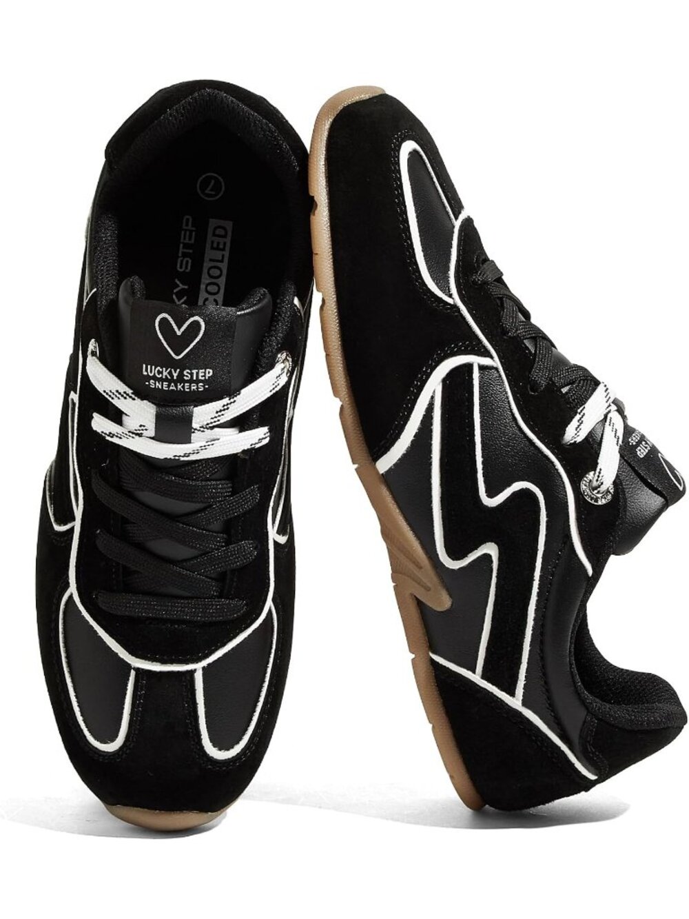 Women's Black Retro Fashion Gym Workout Classic Thin Sole Casual Sneaker Shoes